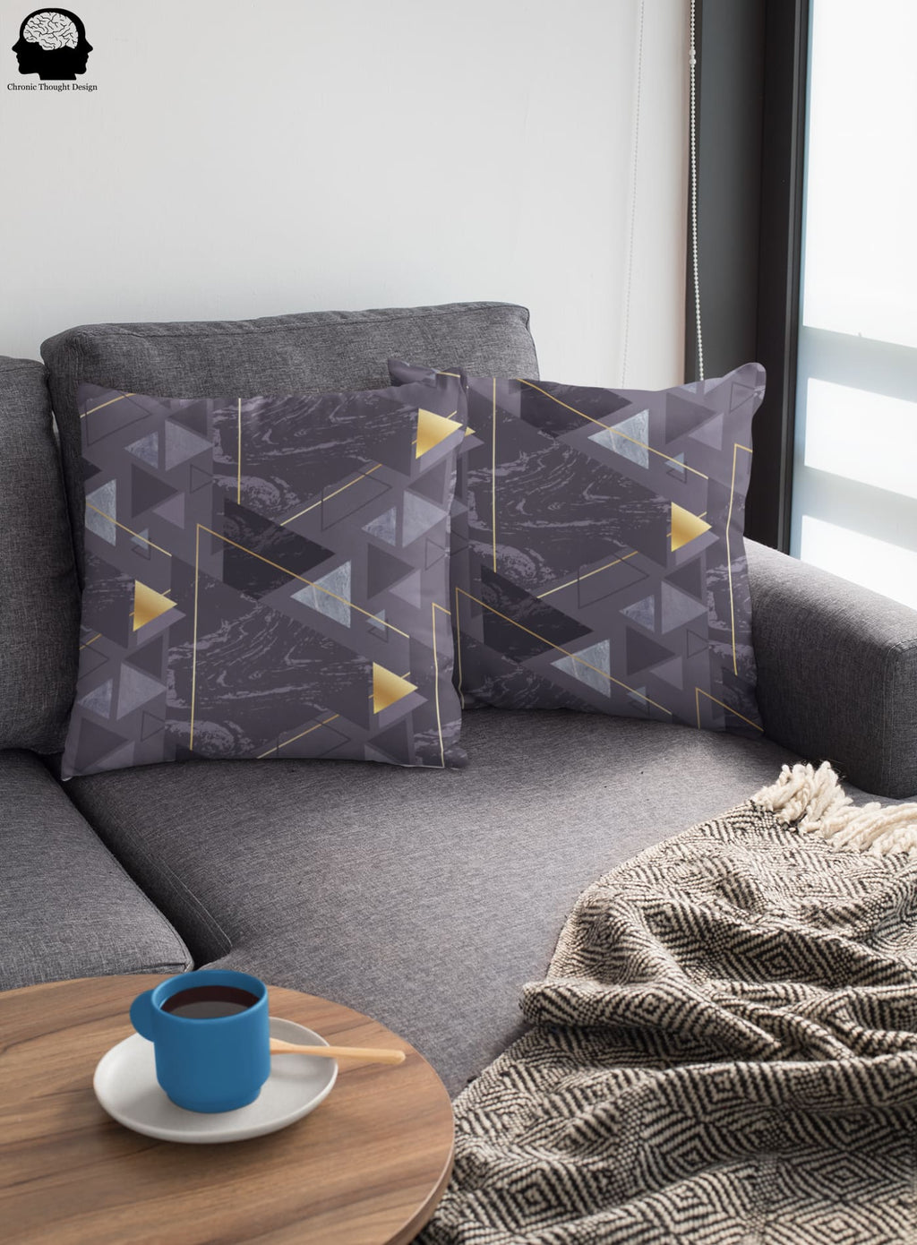 Marbled Triangles Premium Pillow